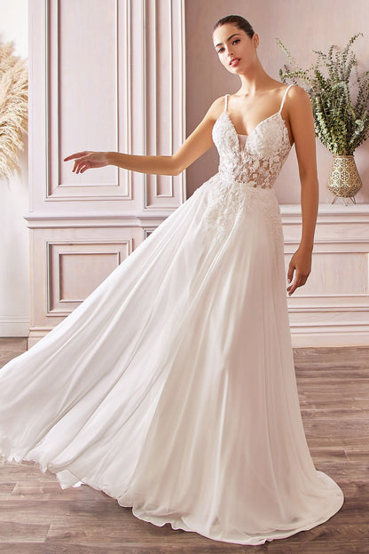 Avianna Gown Floral Lace A- Chiffon Dress