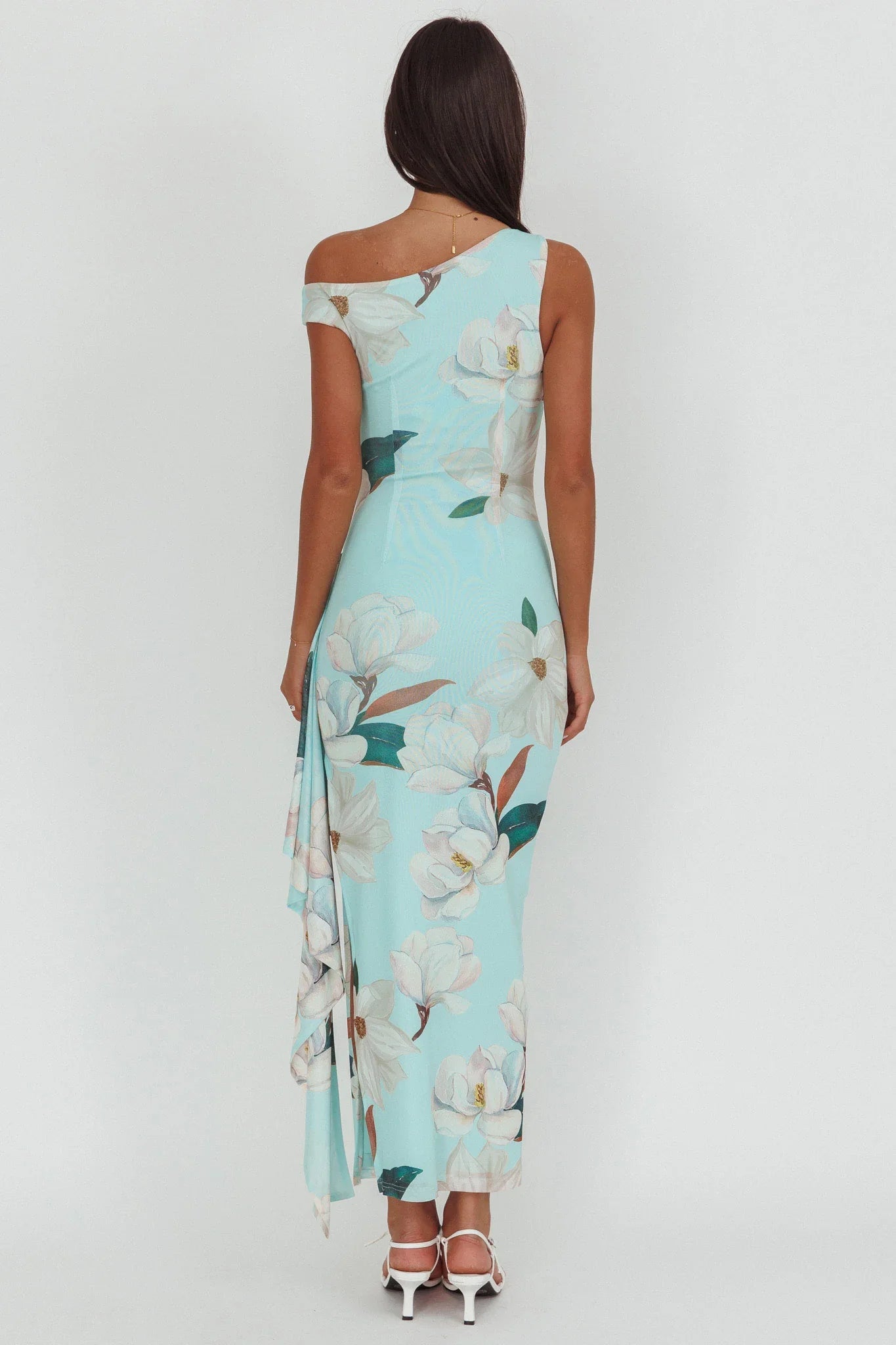 Amalfi Maxi Dress Mint Floral Print Dress