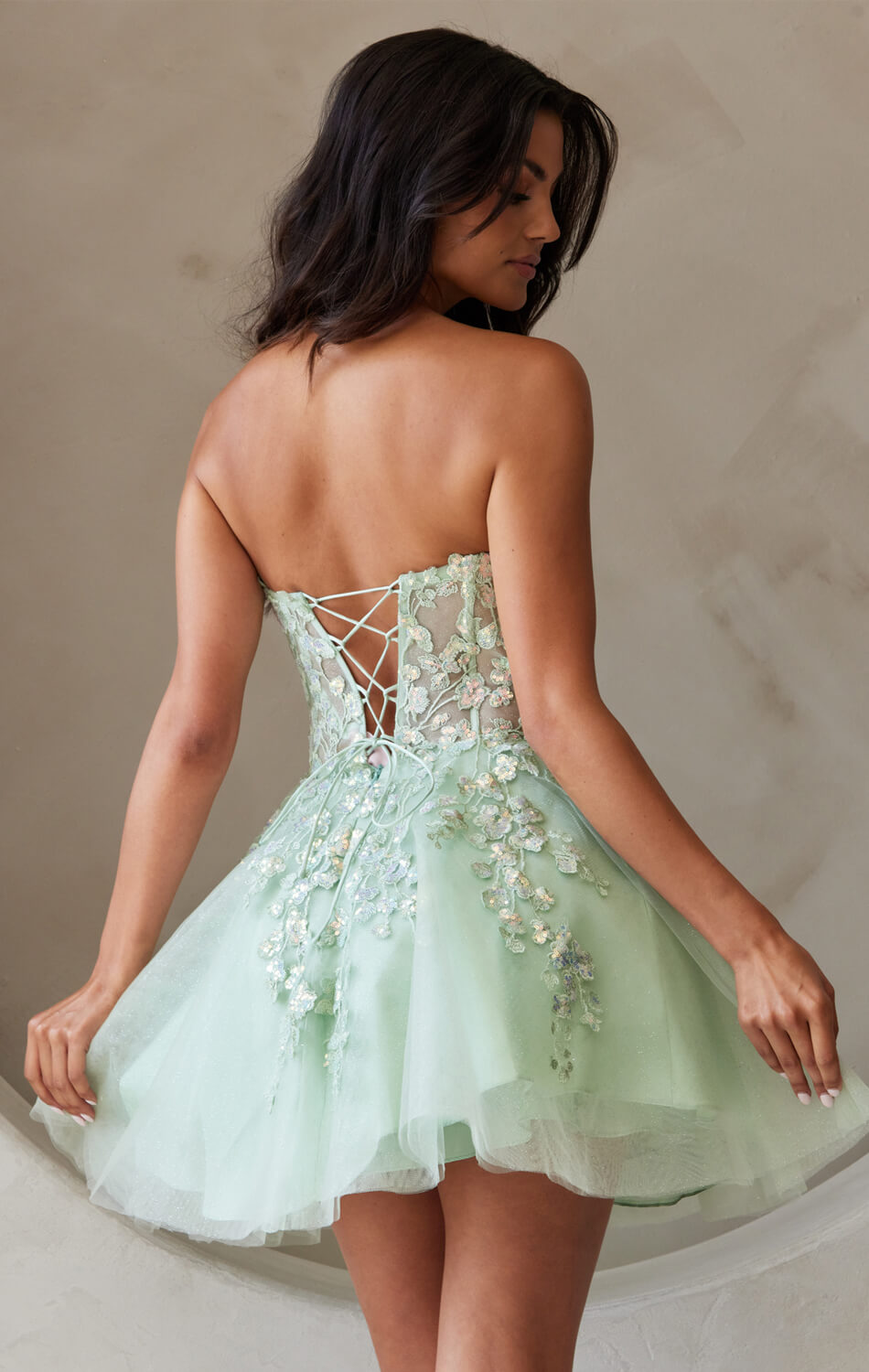 POSEY MINI DRESS FLORAL LACE CORSET COCKTAIL DRESS