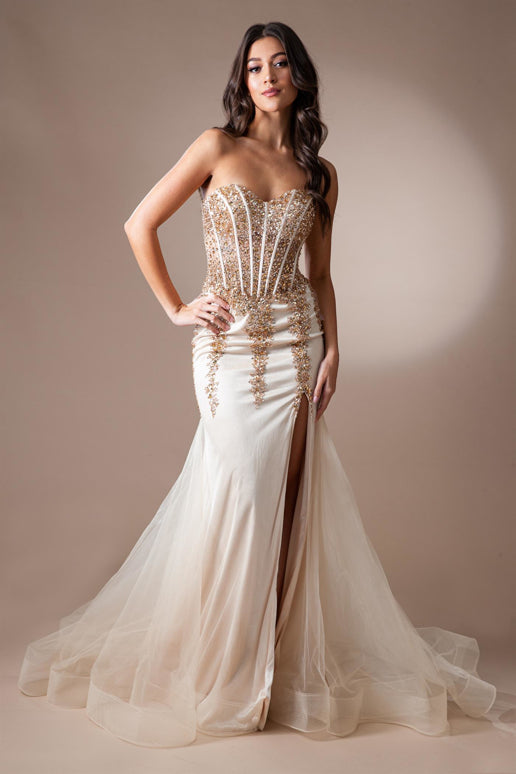 Blakely Gown Strapless Corset Dress With Lace Up Back