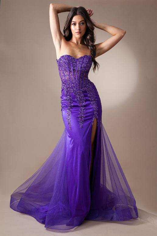 Blakely Gown Strapless Corset Dress With Lace Up Back