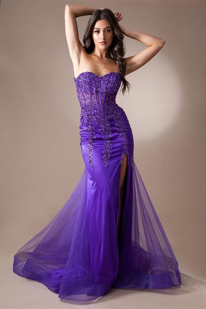 Blakely Gown Strapless Corset Dress With Lace Up Back
