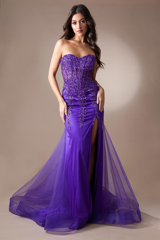 Blakely Gown Strapless Corset Dress With Lace Up Back