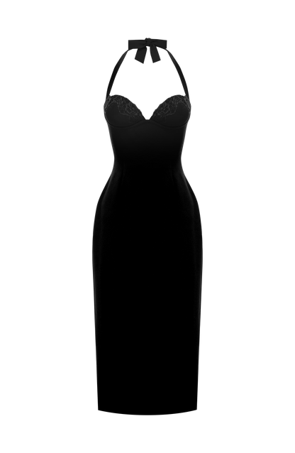 Cassia Midi Dress Black