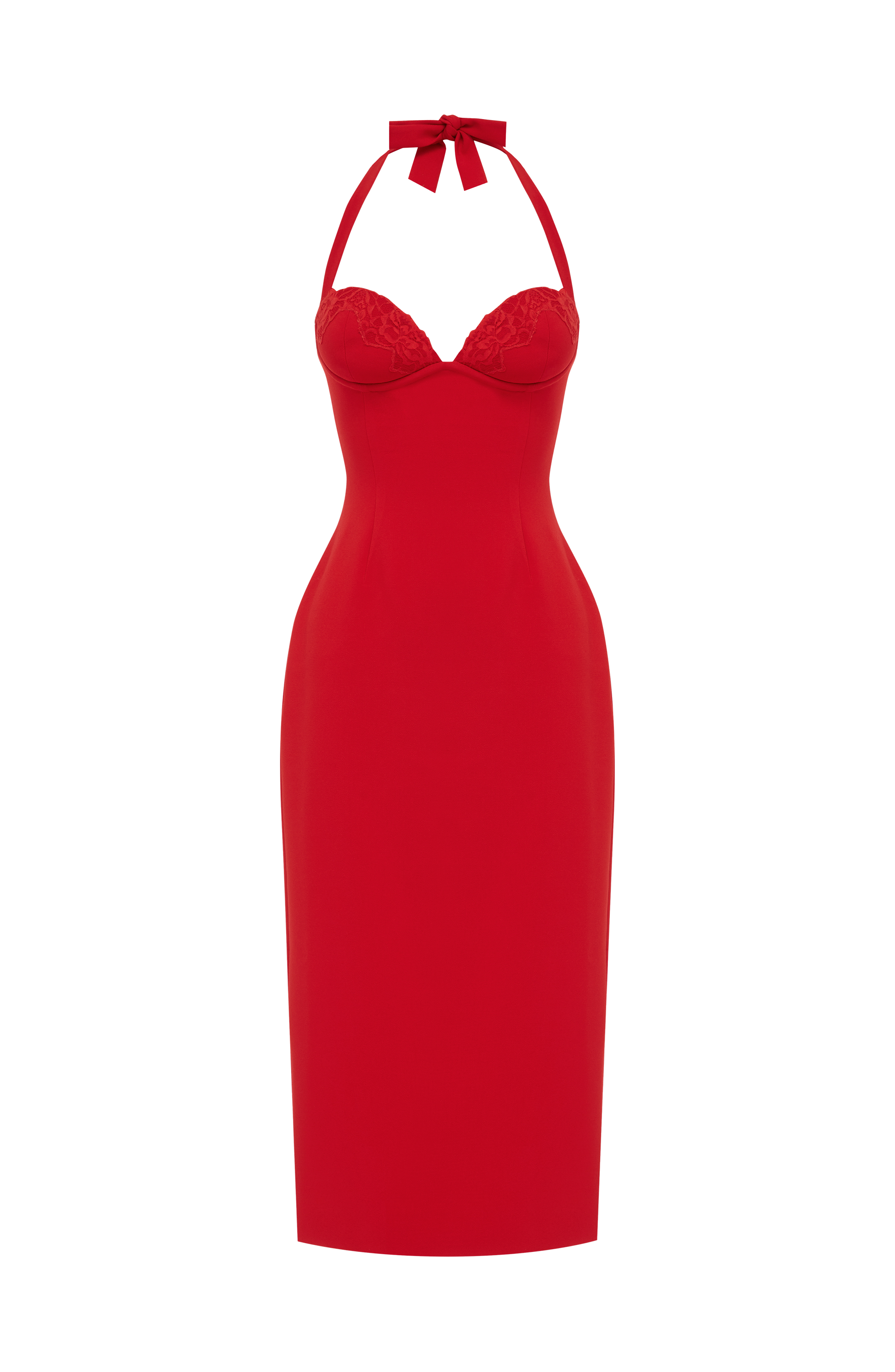 Cassia Midi Dress Red