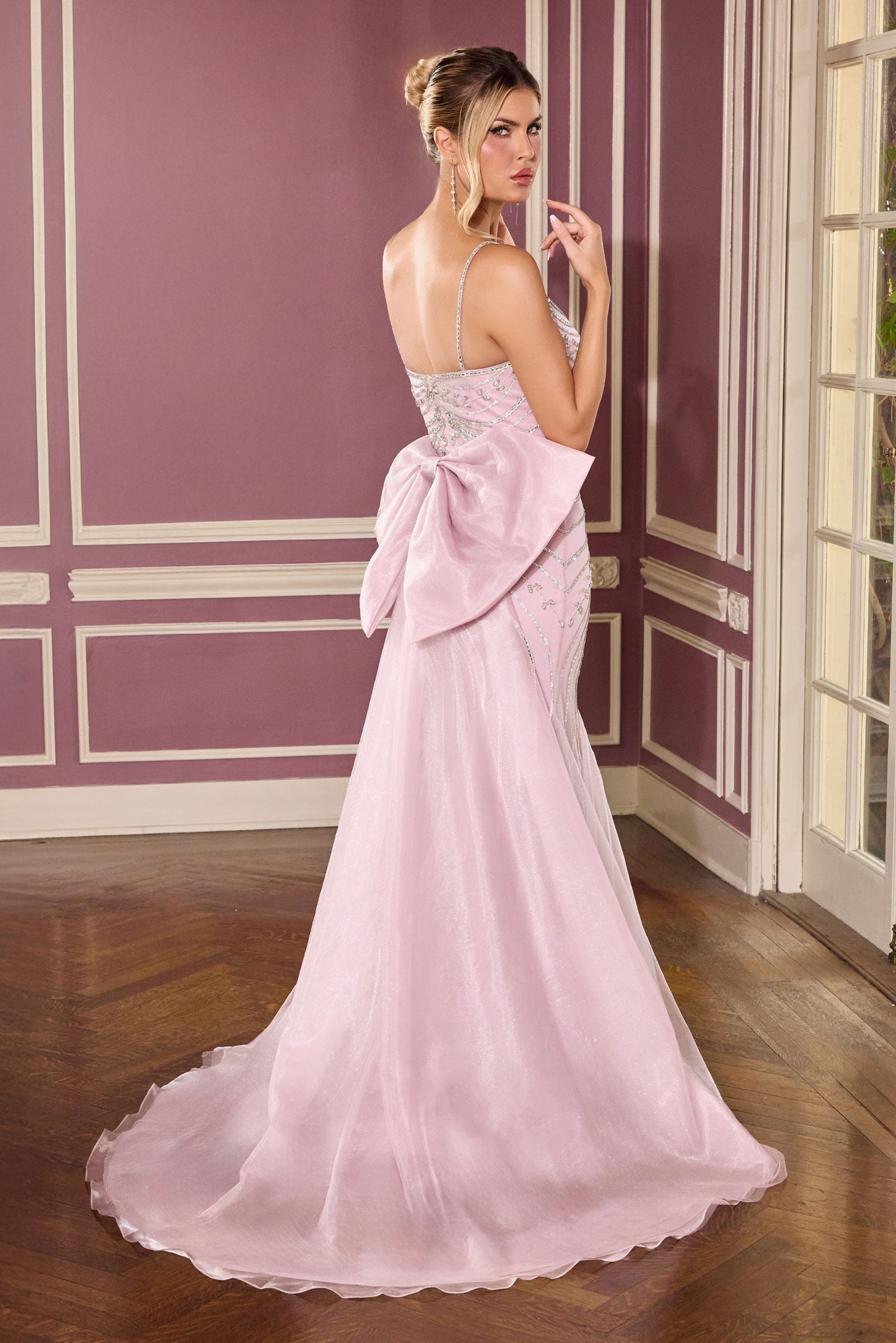 Rebekah Gown Evening Dress with Detachable Bow Train