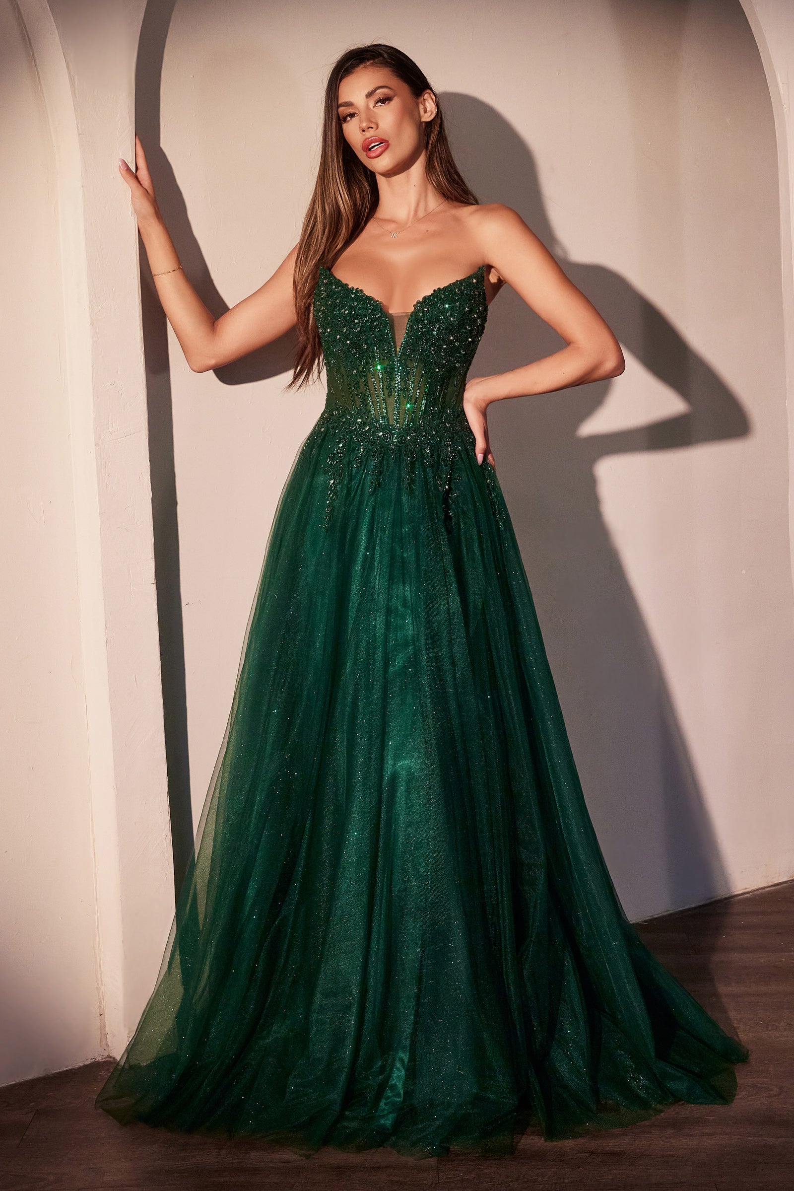MERI GOWN STRAPLESS LAYERED TULLE A- DRESS