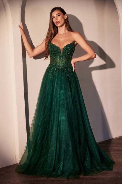 MERI GOWN STRAPLESS LAYERED TULLE A- DRESS