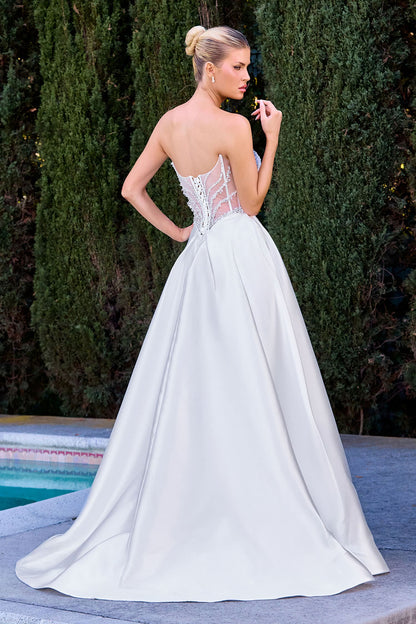 Annika Gown A- Corset Dress With Pockets Off White