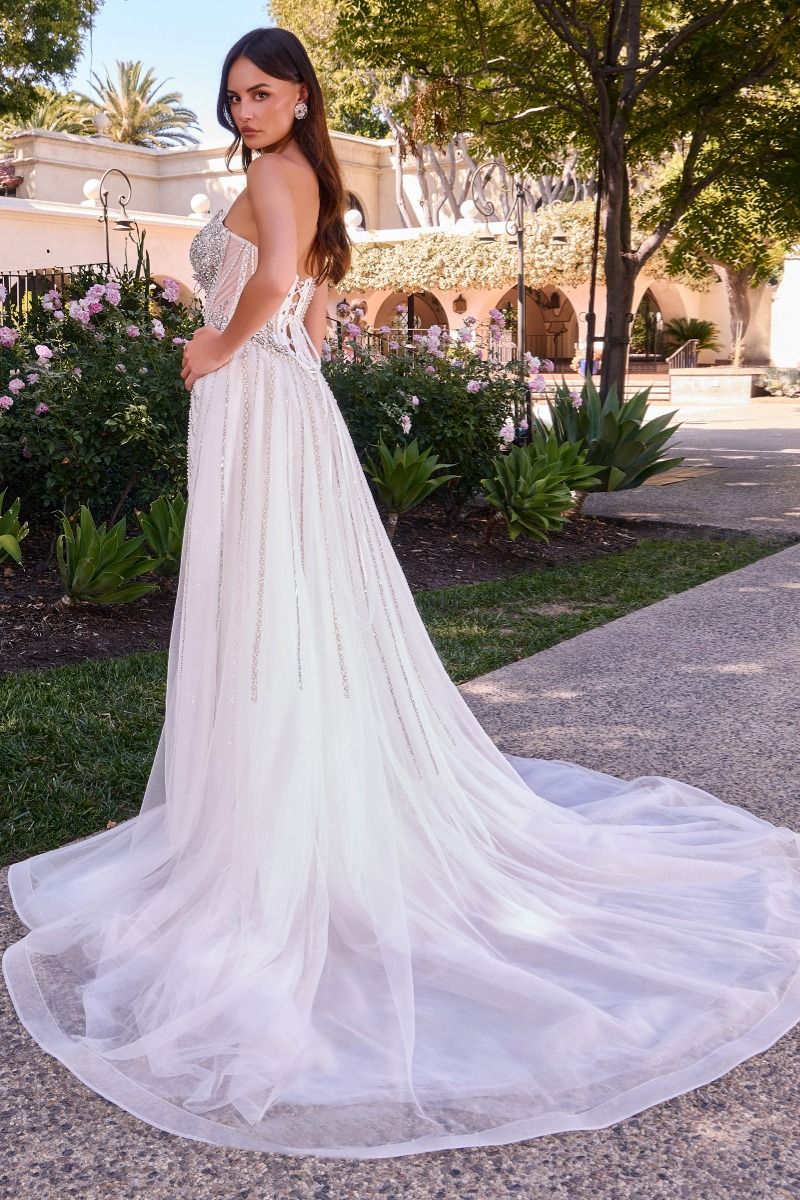 Ellington Gown Crystal Embellished Wedding Dress with Overskirt