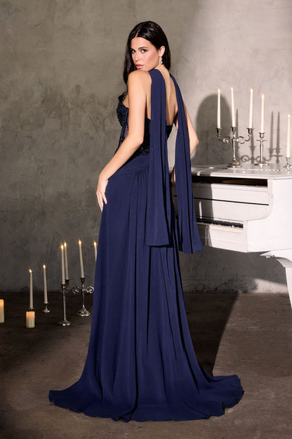 Neve Gown A- Formal Dress With Scarf