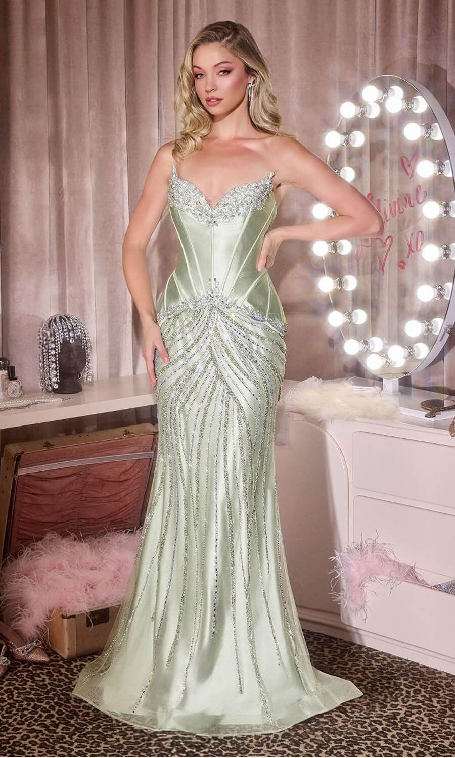 NEELA GOWN STRAPLESS MERMAID DRESS WITH SCULPTED CORSET BODICE