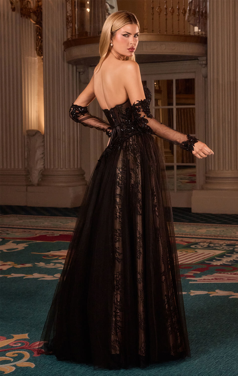 LILITH GOWN A- TULLE DRESS WITH GLOVES
