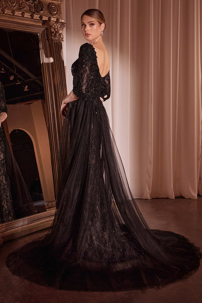 Liesel Gown LONG SLEEVE LACE FITTED DRESS & OVERSKIRT