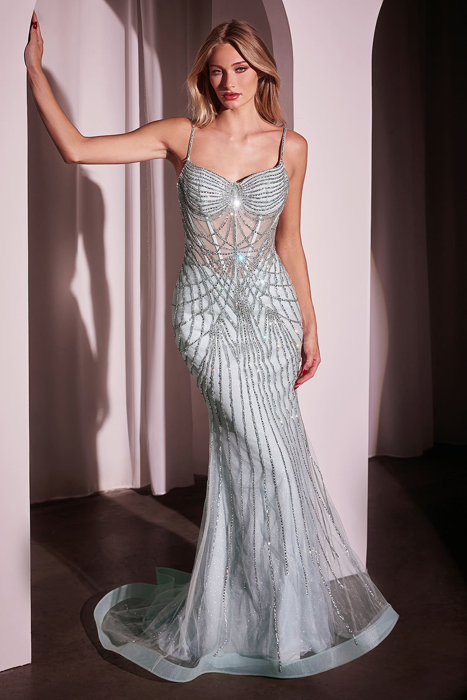 Gale Gown Sweetheart Crystal Beaded Prom Gown