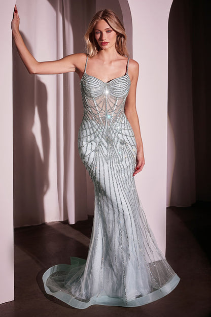 Gale Gown Sweetheart Crystal Beaded Prom Gown