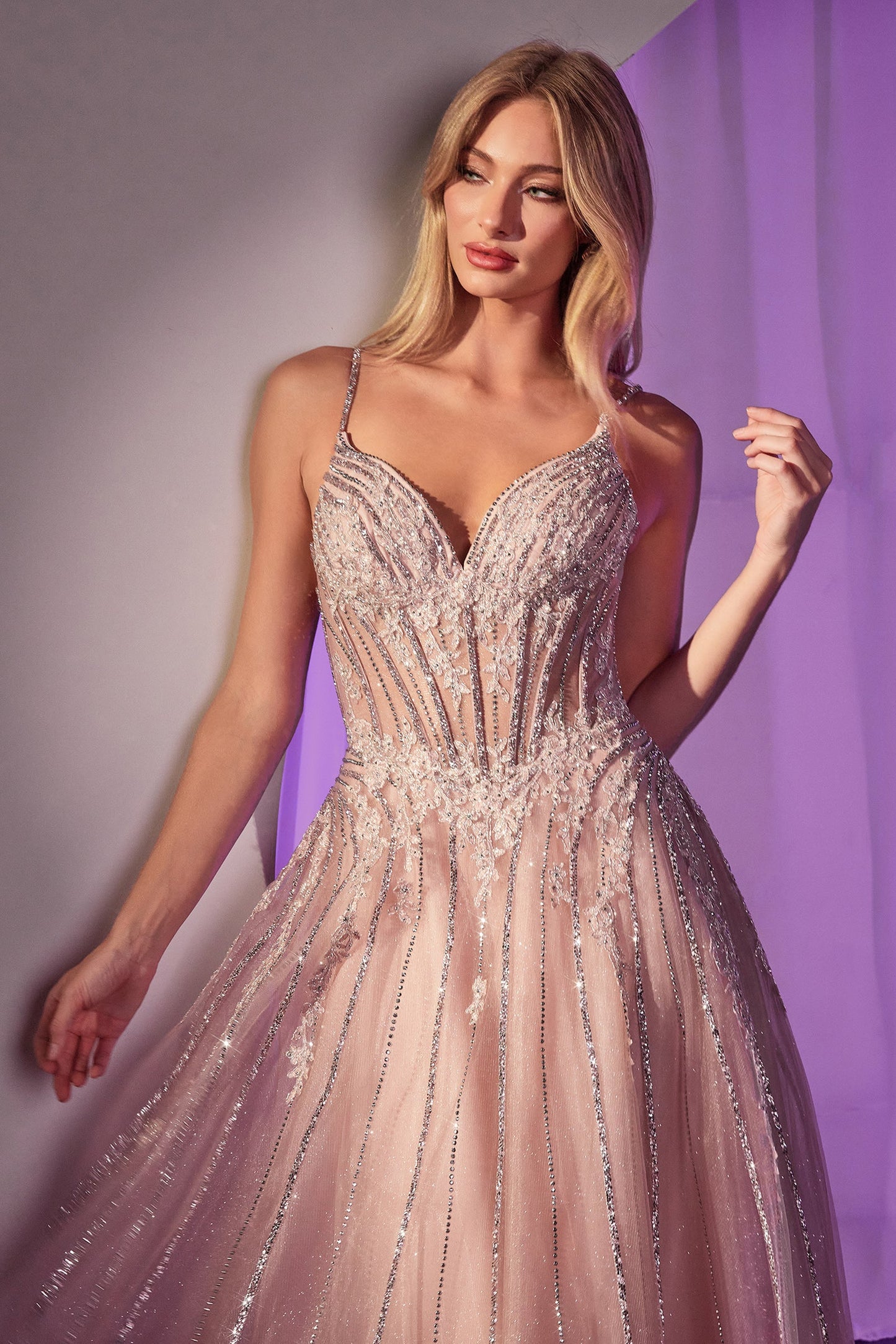 Wynter Gown Crystal-Embellished A- Tulle Dress