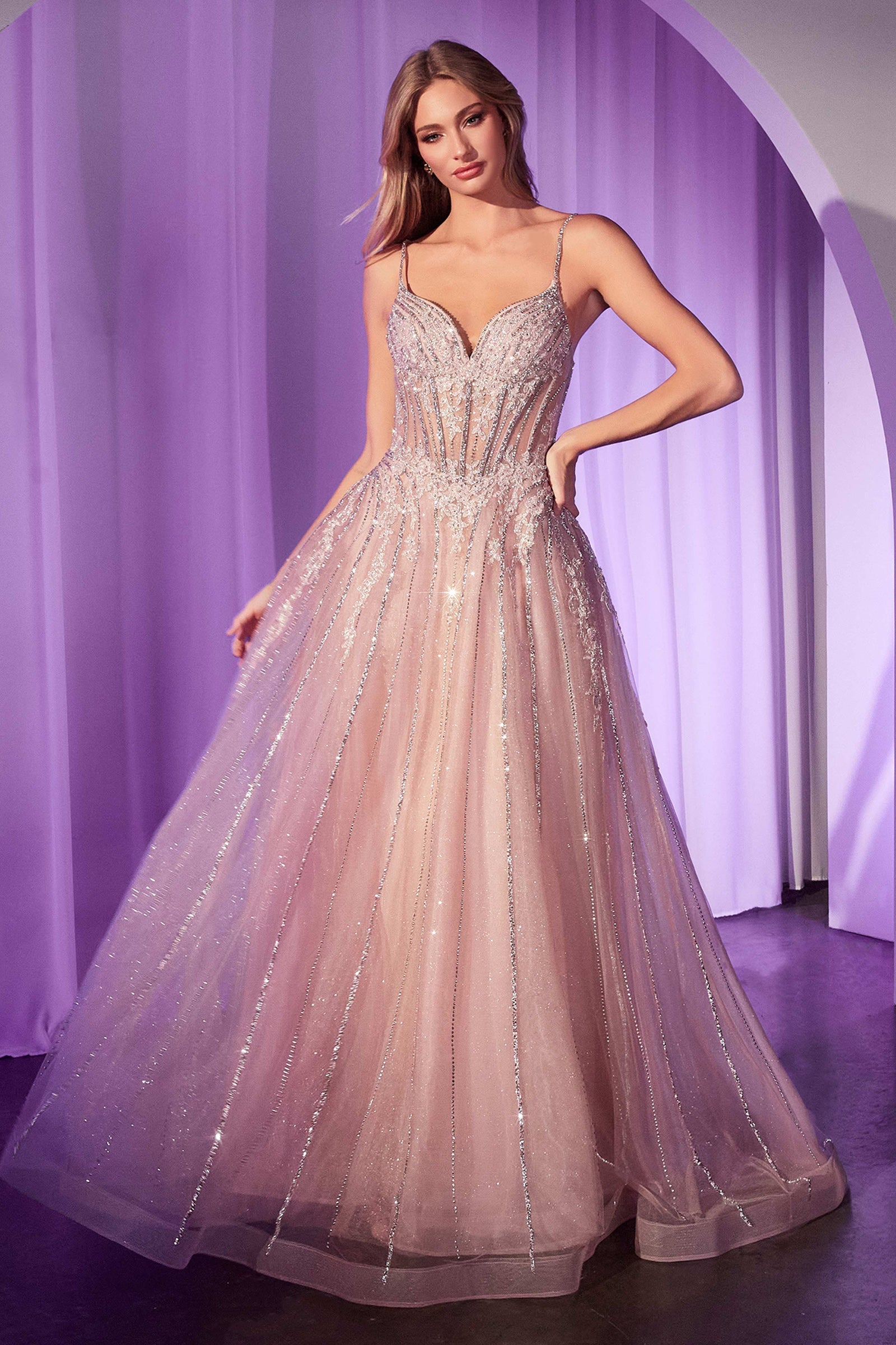 Wynter Gown Crystal-Embellished A- Tulle Dress