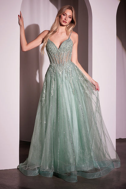 Wynter Gown Crystal-Embellished A- Tulle Dress