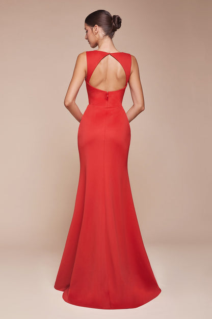 Cora Gown V Neckline & Keyhole Back