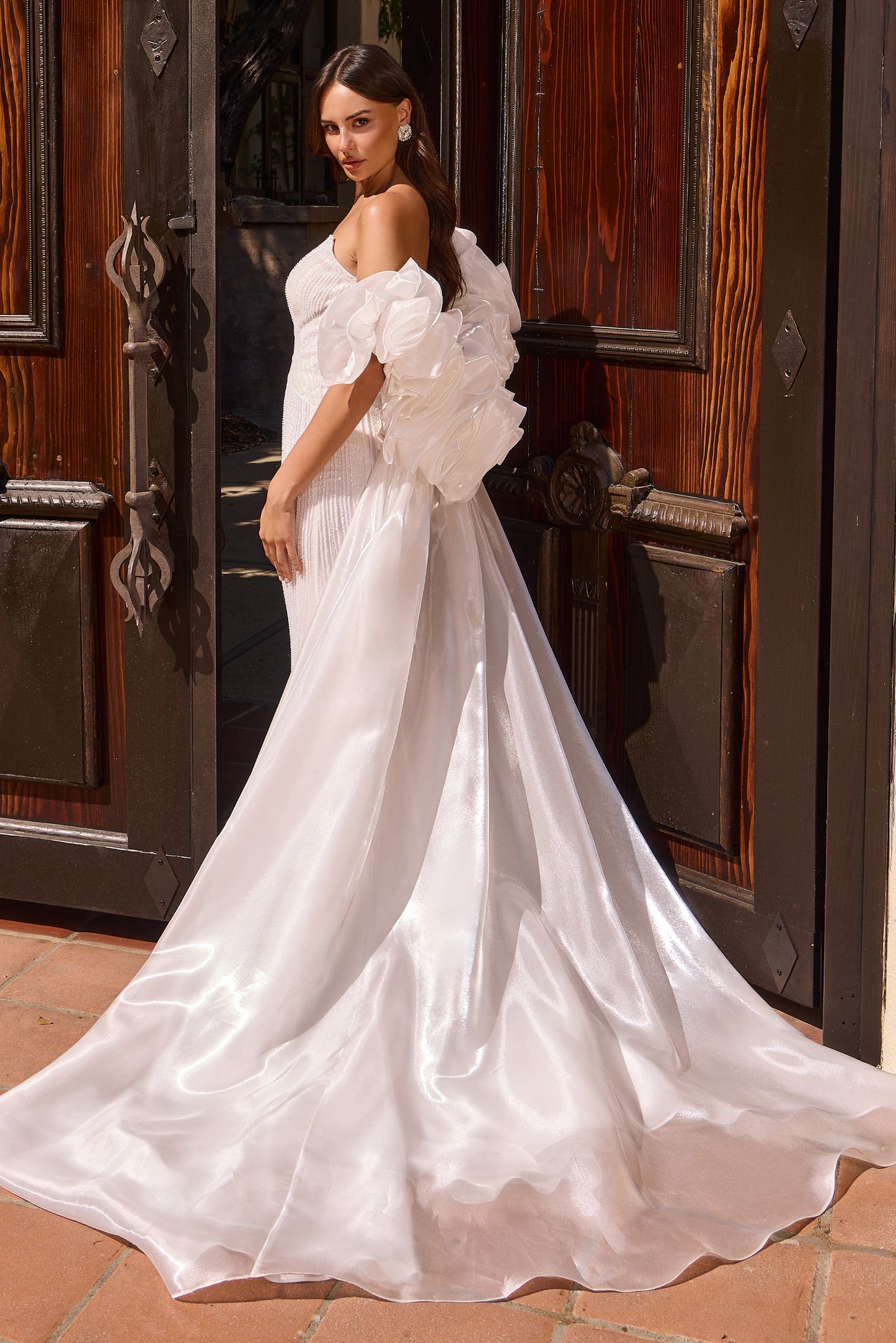 Constantina Gown Off White Mermaid Gown & Overskirt