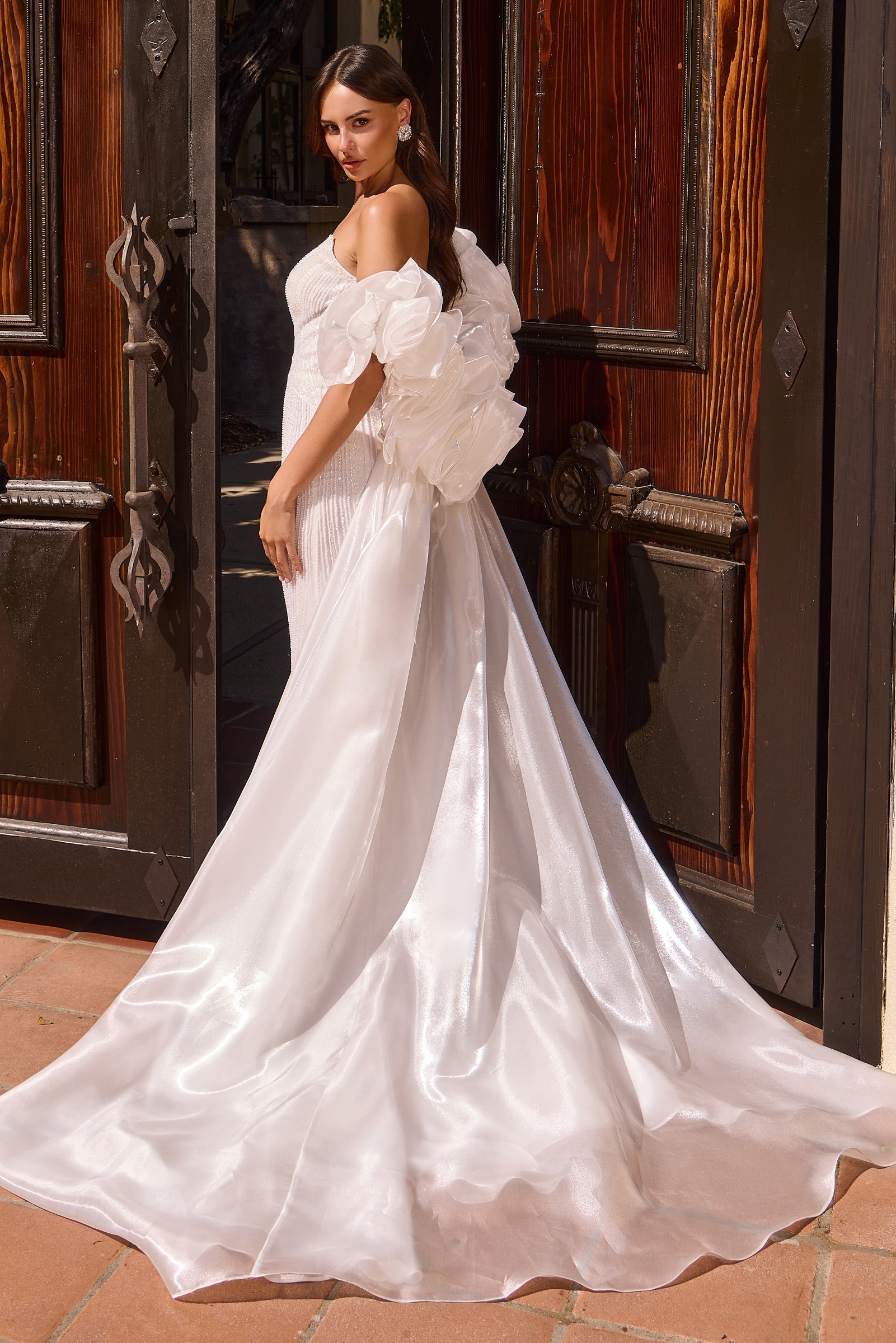 Constantina Gown Off White Mermaid Gown & Overskirt
