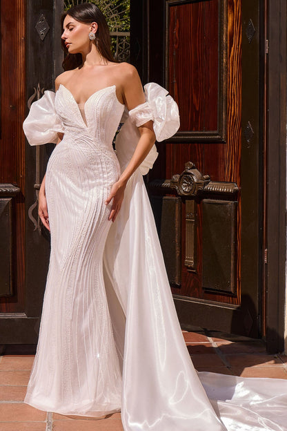 Constantina Gown Off White Mermaid Gown & Overskirt