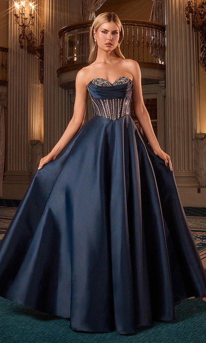 Mindy Mikado Ball Gown Corset A- Evening Dress