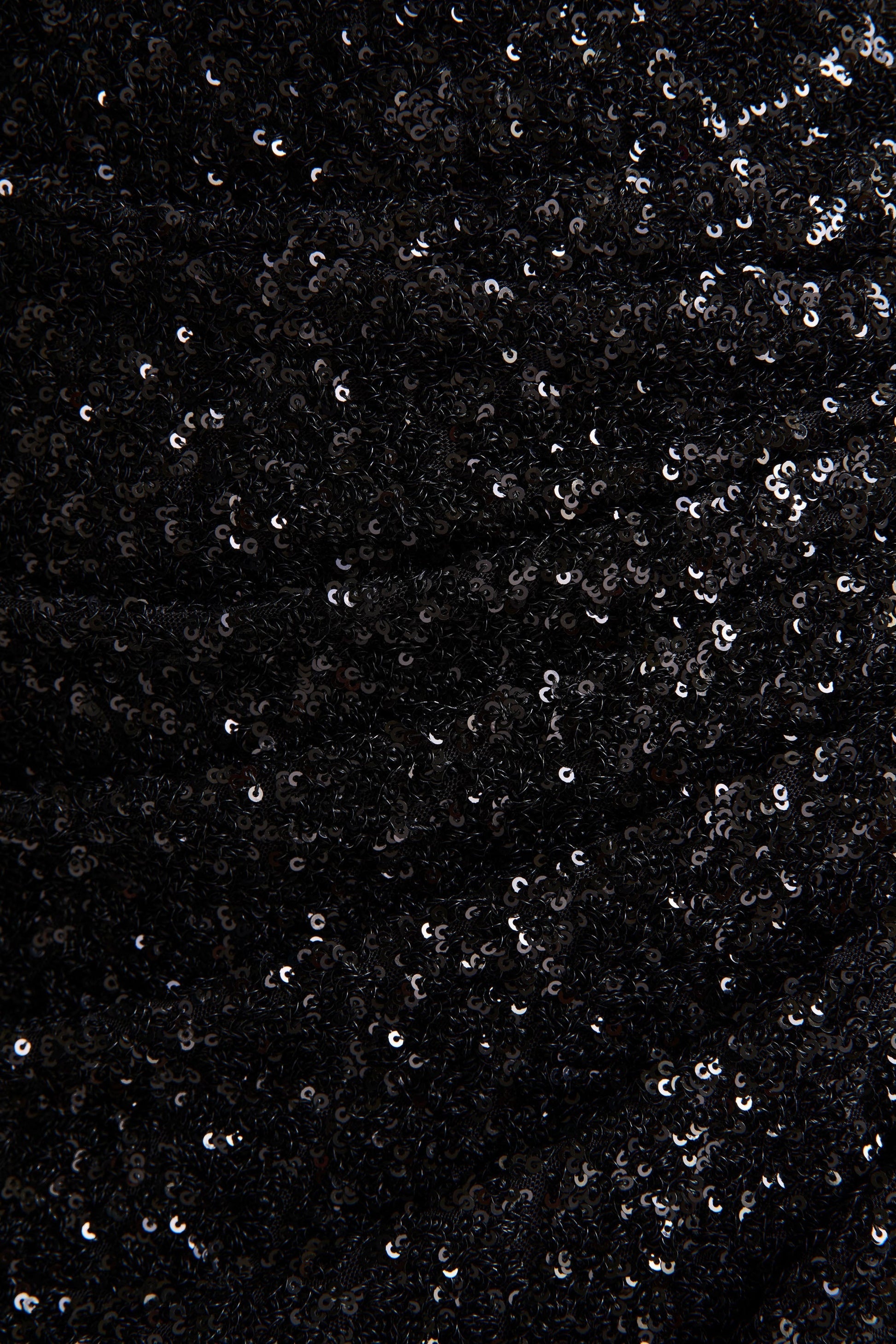 Gio | Black Sequin Plunge-Neck Wrap Maxi Dress With Ruched Detailing And Front Split
