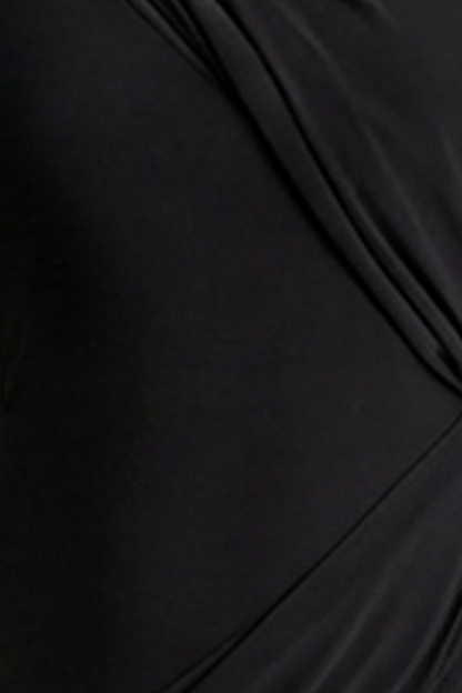 Aphra | Black High-Neck Maxi Dress With Cape-Sleeve