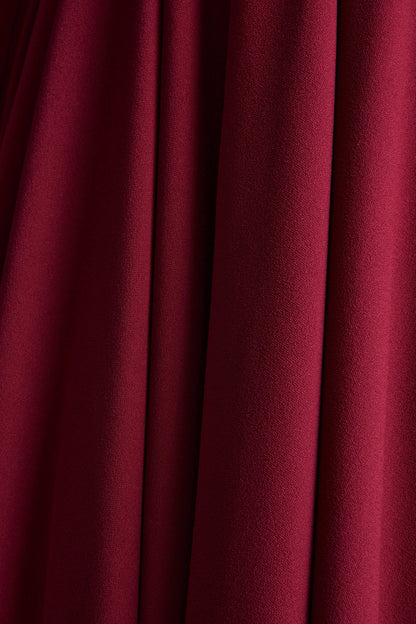 Alison | Burgundy Square-Neck A- Midi Dress