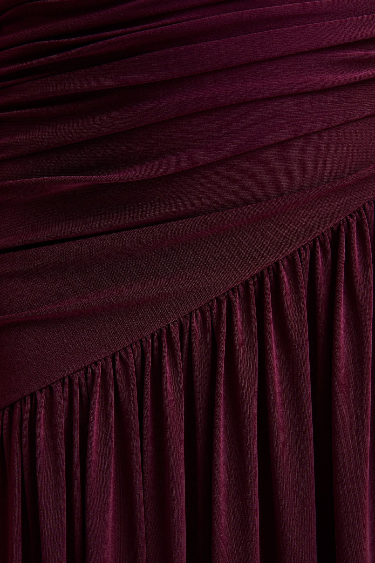 Luminary | Dark Plum Bardot-Neck Maxi Dress With Mesh Sleeves