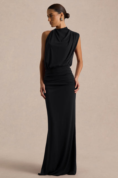 Umaira | Black High-Neck Maxi Dress