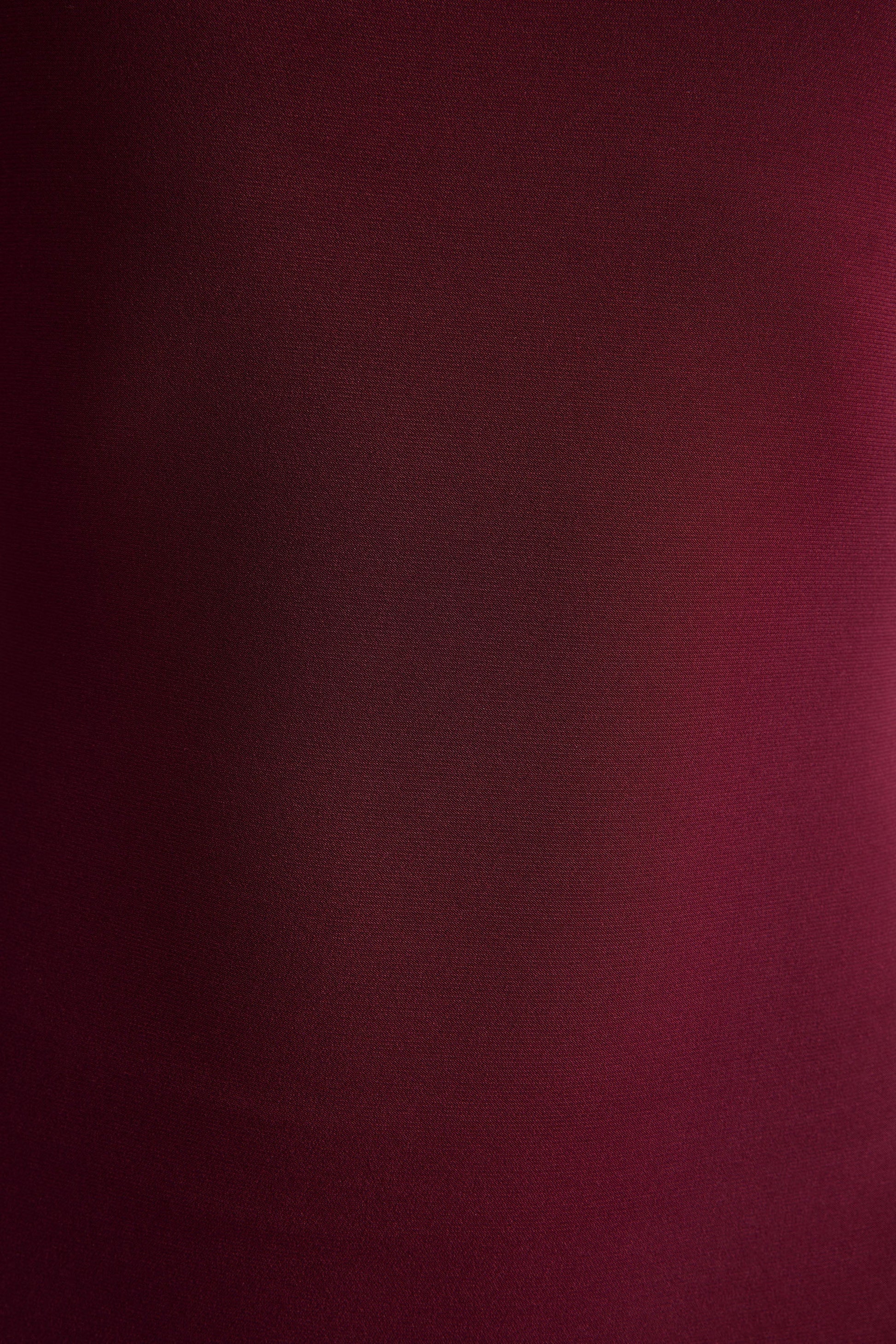 Ottilie | Burgundy Asymmetric-Neck Maxi Dress