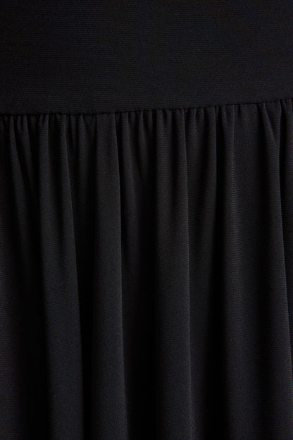 Saskia | Black Bardot-Neck Maxi Dress
