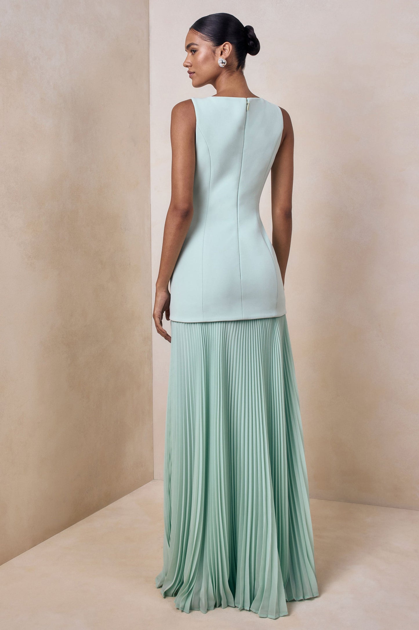 Hadley | Sage Boat-Neck Maxi Dress With Drop-Waist