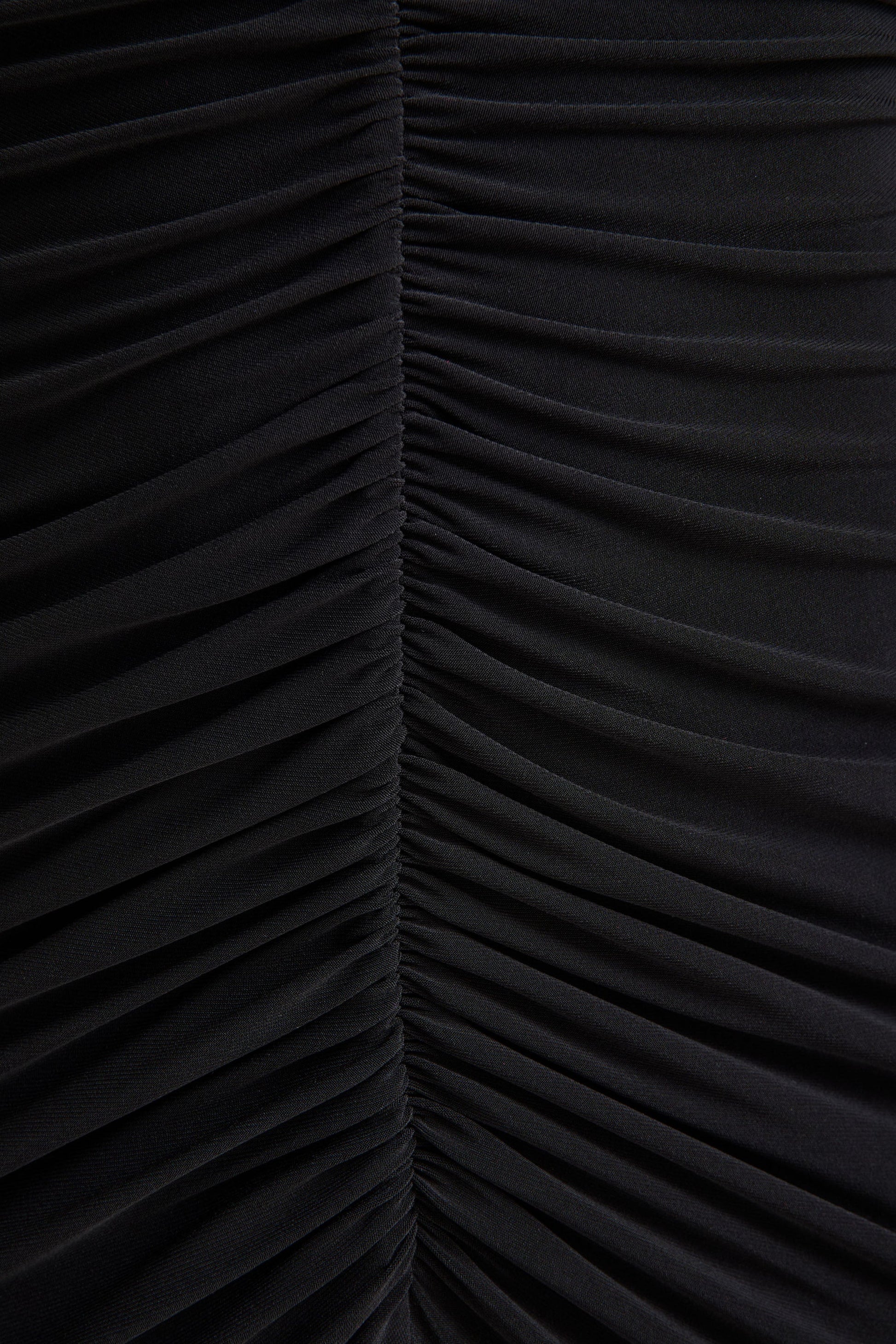Tami | Black Plunge-Neck Long Sleeve Maxi Dress
