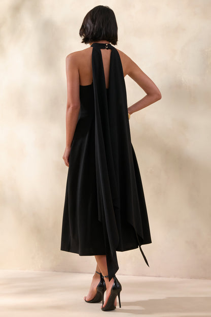 Rhode | Black Halter-Neck Midi Dress