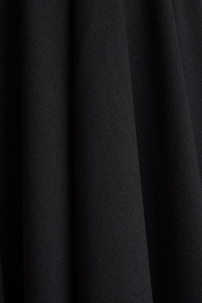 Nova | Black High-Neck Midi Dress With Cape-Sleeves