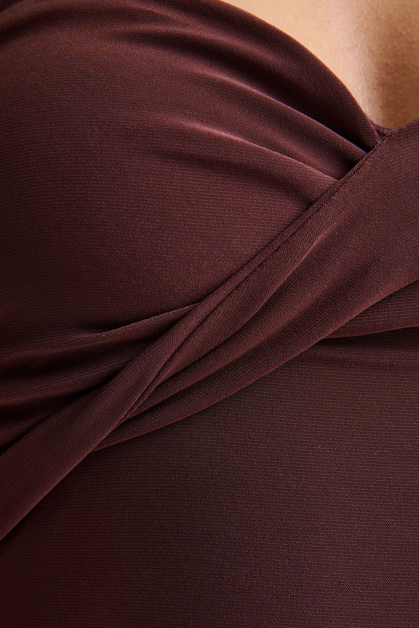 Sheila | Dark Brown Bandeau Maxi Dress With Scarf Detail