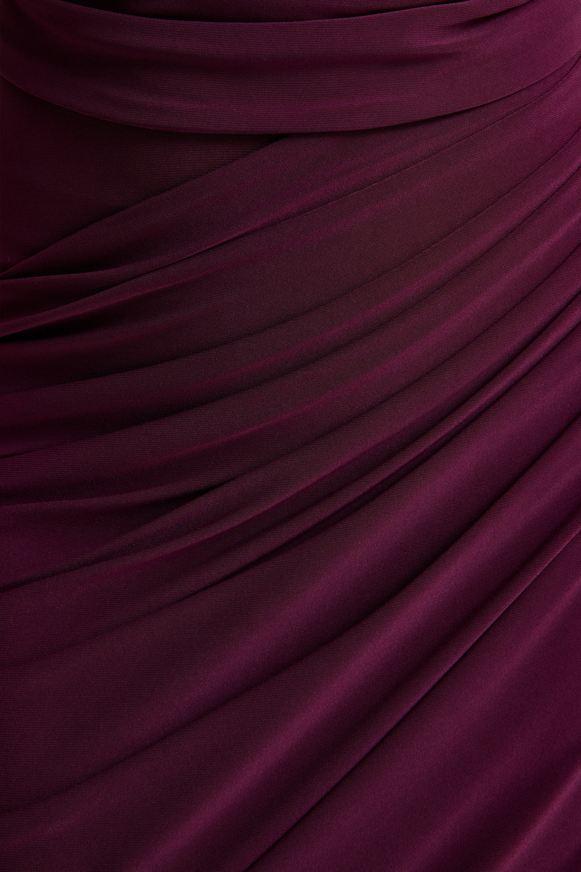 Cairo | Burgundy Cowl-Neck Maxi Dress With Gathered Detailing