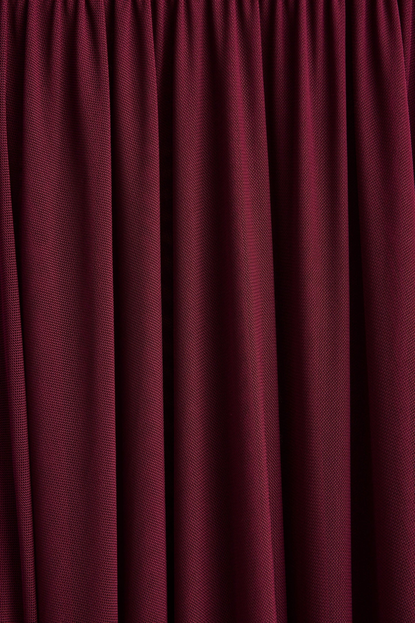 Gigi | Burgundy High-Neck Maxi Dress With Drop-Waist And Sheer Skirt