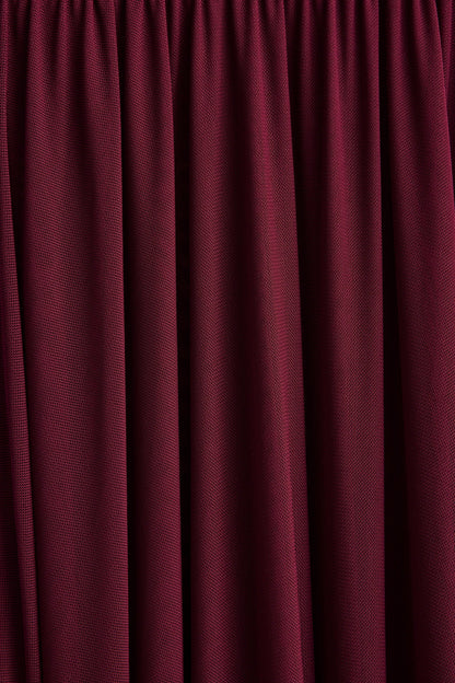 Gigi | Burgundy High-Neck Maxi Dress With Drop-Waist And Sheer Skirt
