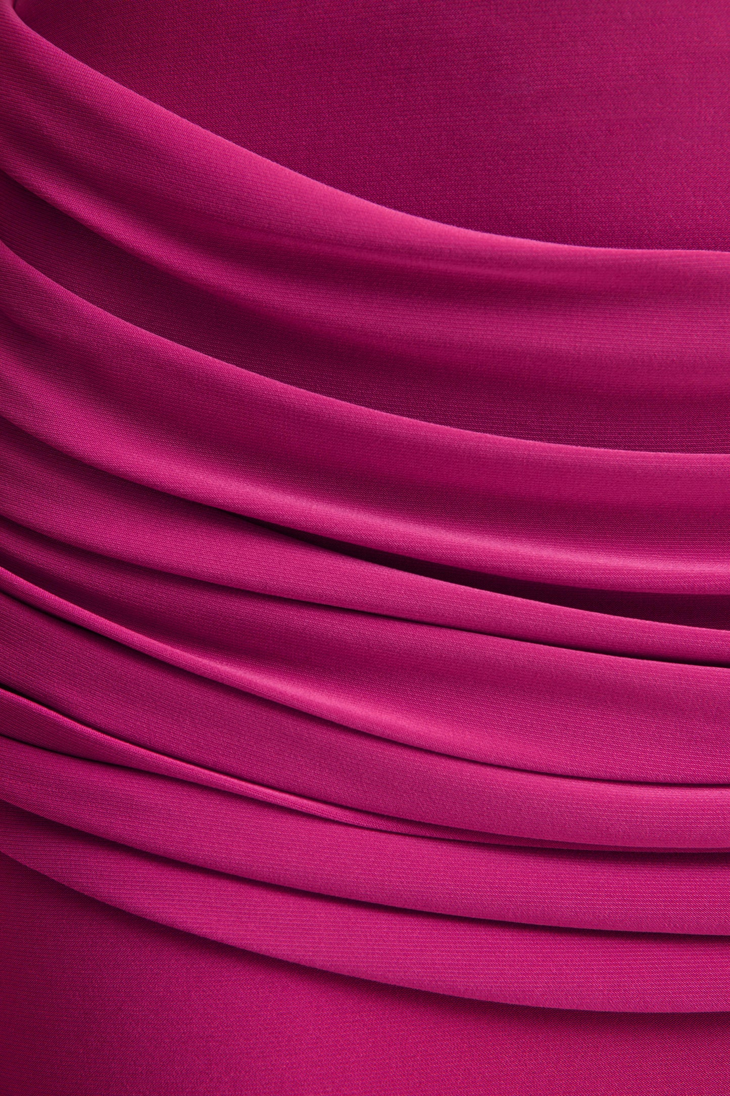 Graciella | Hot Pink Bandeau Maxi Dress With Draped Detailing And Scarf