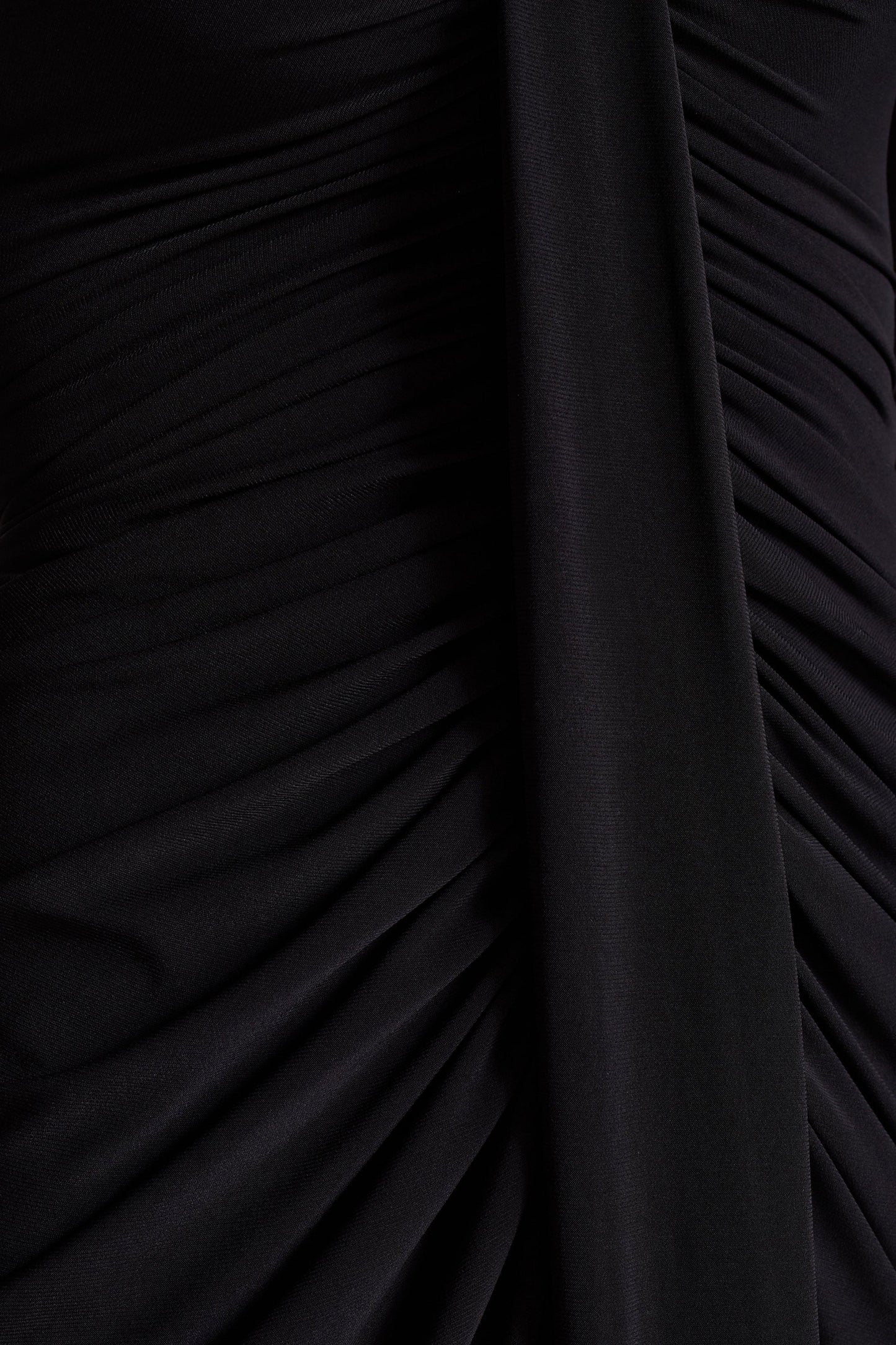 Rosetta | Black Sweetheart-Neck Midi Dress With Sheer-Sleeves