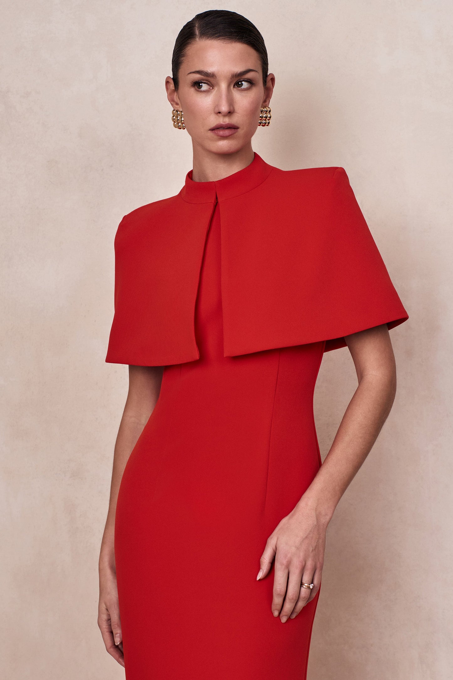 Astrelle | Red Crew-Neck Maxi Dress