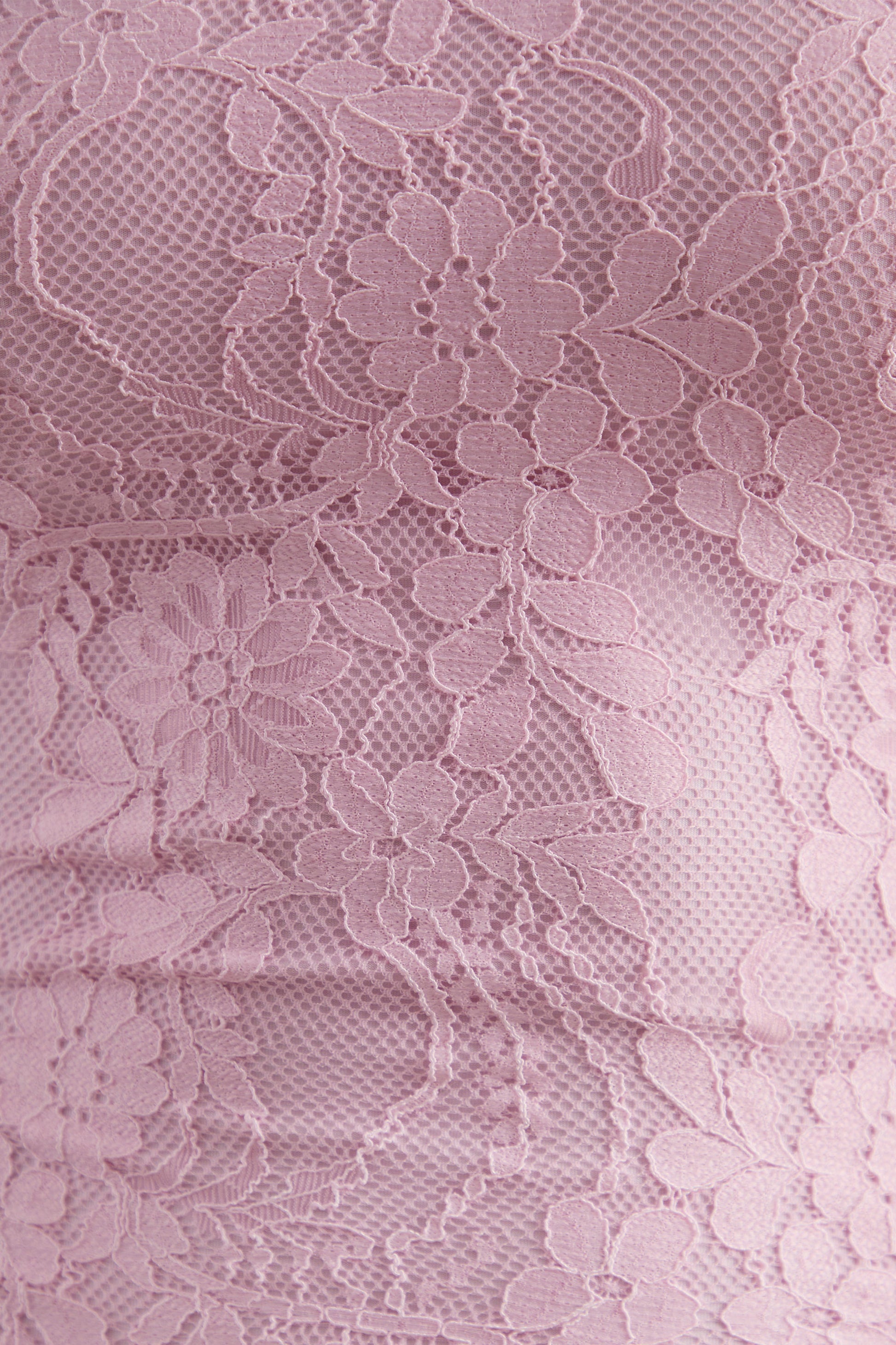 Enestra | Pink High-Neck Lace Maxi-Dress With Draped-Skirt