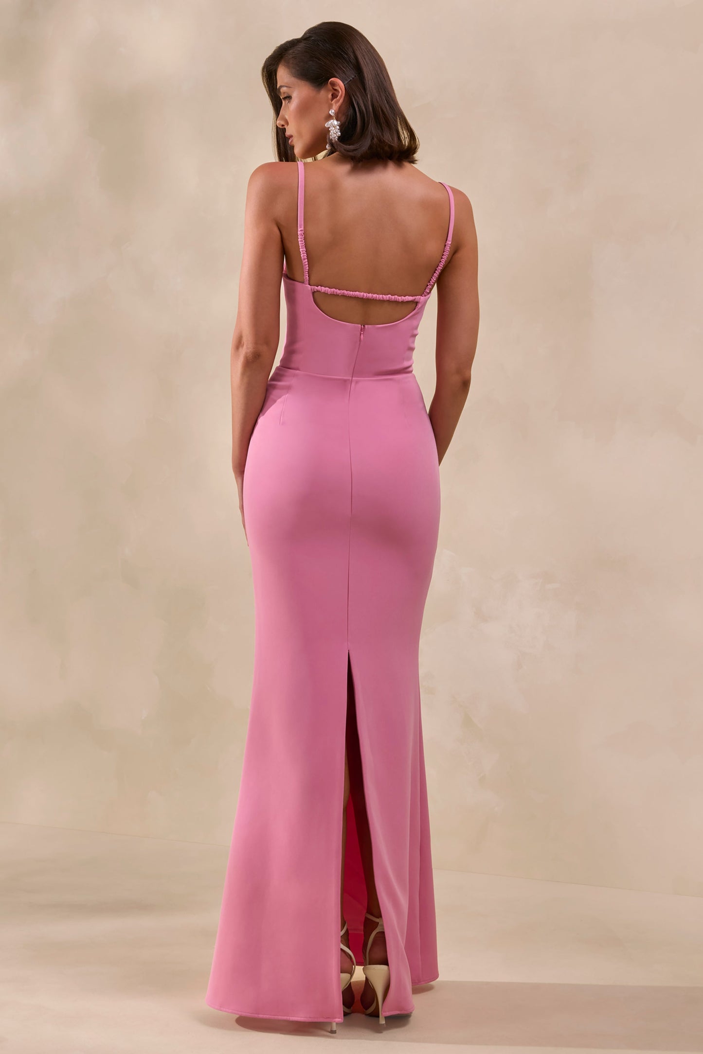 Zavira | Pink Square-Neck Maxi Dress