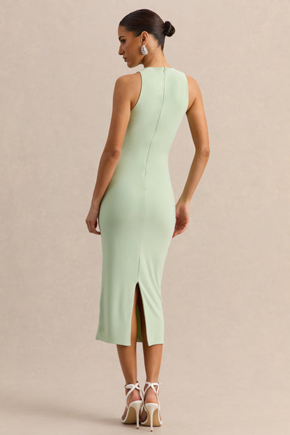 Mirana | Mint High-Neck Midi-Dress