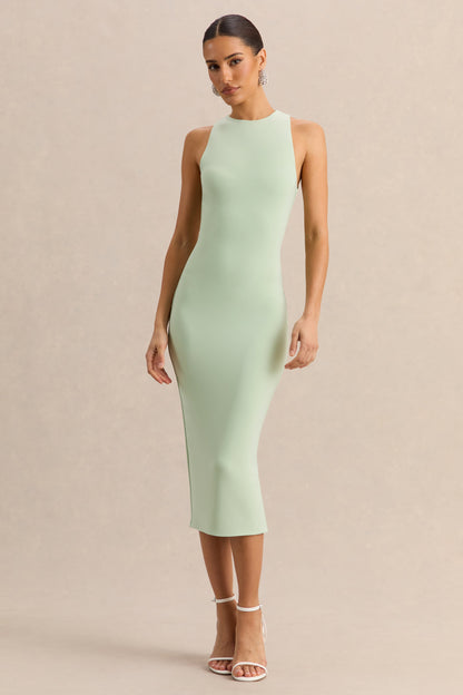 Mirana | Mint High-Neck Midi-Dress